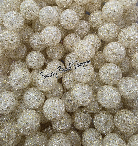 20MM Gold Crackle Glitter Beads