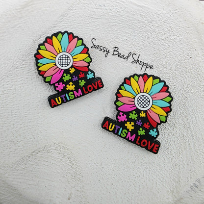 Colorful Flower Awareness Bead, Bright Rainbow Bead for DIY Keychains, Pens, Jewelry, Spring Crafts, Gifts for Friends