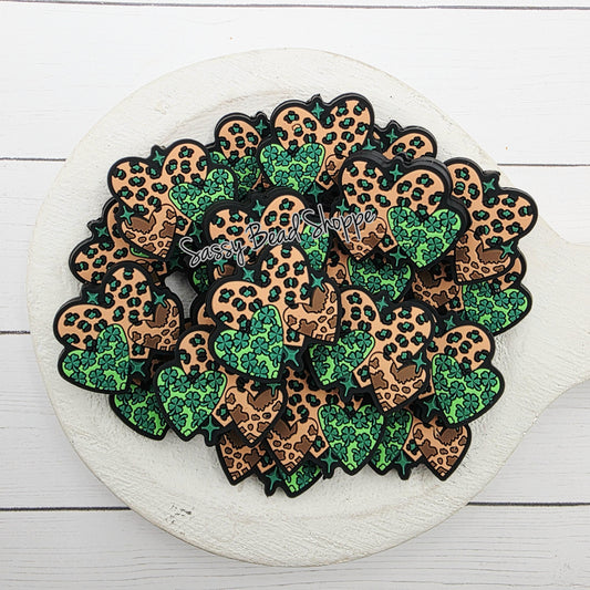 Heart Shamrock Focal Beads