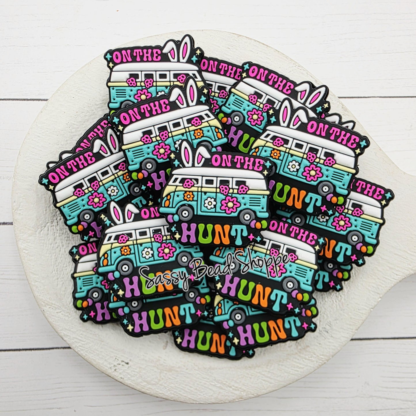 On The Hunt Silicone Focal Bead, Bead Supply for Jewelry Making, DIY Keychains, Pens, Wristlets, Cookie Scribes, Car Charms, Easter Crafts