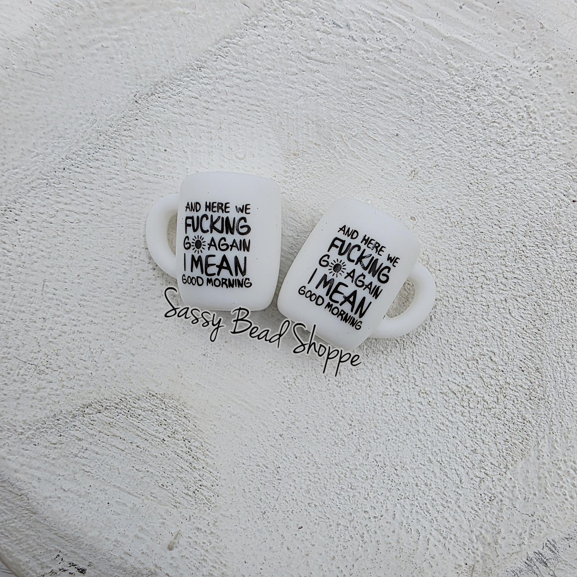 Here We Go Again Coffee Mug Silicone Beads, Coffee Cup Bead, Mug Shaped Silicone Beads, Focal Beads, Silicone For Pens