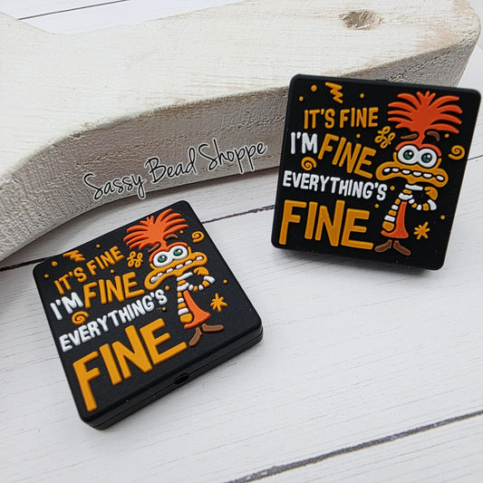 It's Fine Silicone Focal Bead, DIY Pen Beads for Bracelets, Keychain Making, Car Charm Crafts, Jewelry, Cookie Scribes, Tumbler Charms