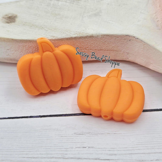 Orange Pumpkin Silicone Beads, Pumpkin Shaped Silicone Beads Beads, Fall Beads, Thanksgiving Silicone Beads, Focal Silicone Beads