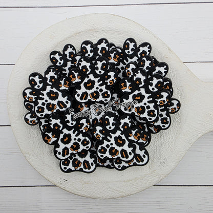 Leopard Paw Silicone Focal Bead, DIY Pen Beads for Bracelets, Keychain Making, Car Charm Crafts, Jewelry, Cookie Scribes, Tumbler Charms