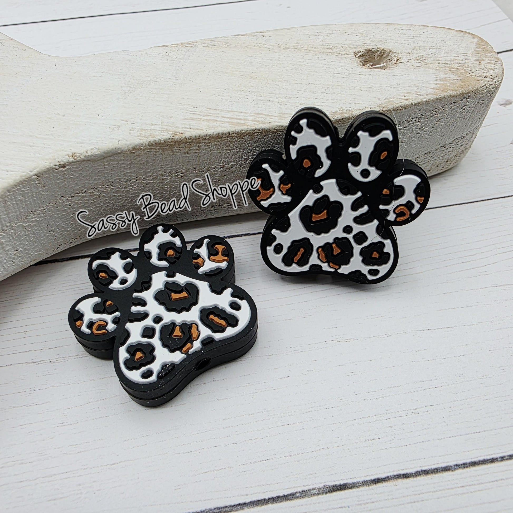 Leopard Paw Silicone Focal Bead, DIY Pen Beads for Bracelets, Keychain Making, Car Charm Crafts, Jewelry, Cookie Scribes, Tumbler Charms