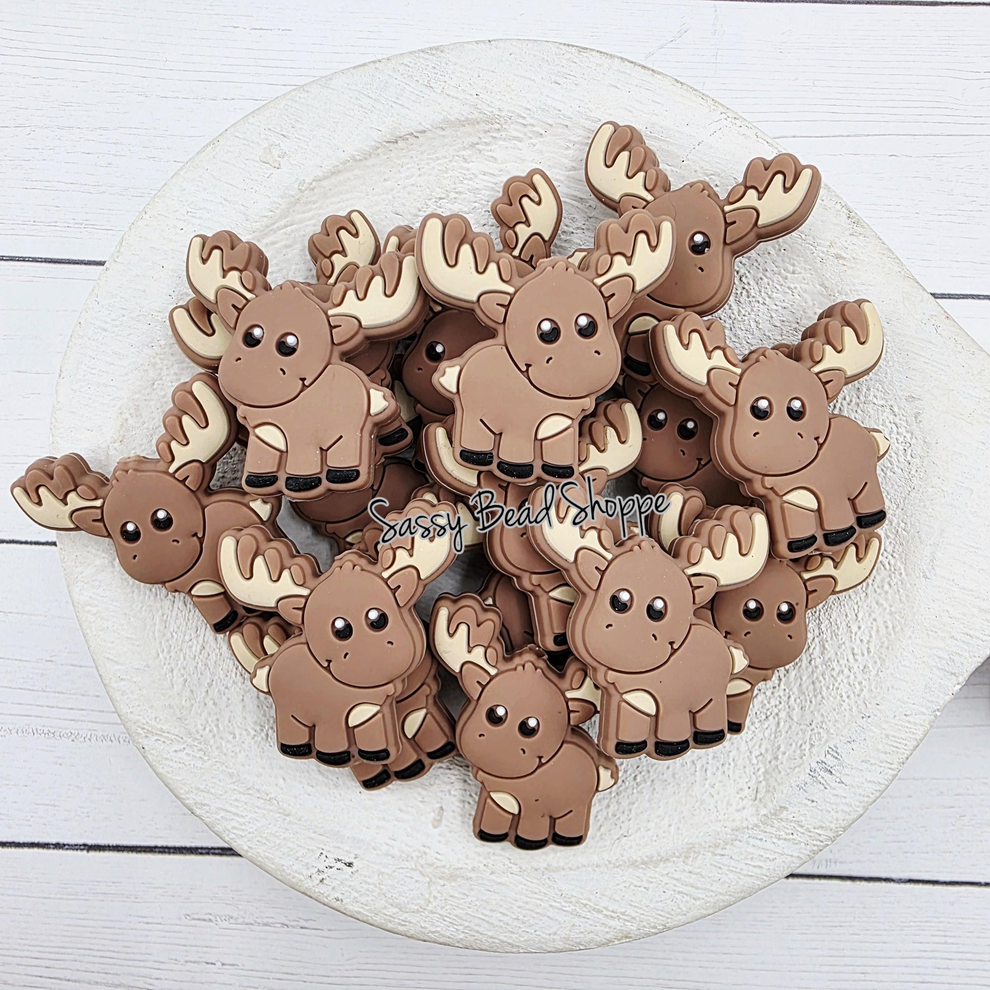 Brown Moose Focal Bead