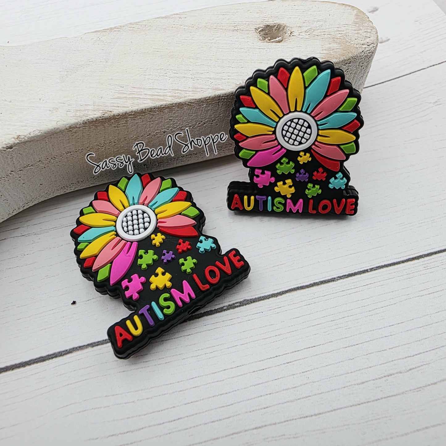 Colorful Flower Awareness Bead, Bright Rainbow Bead for DIY Keychains, Pens, Jewelry, Spring Crafts, Gifts for Friends