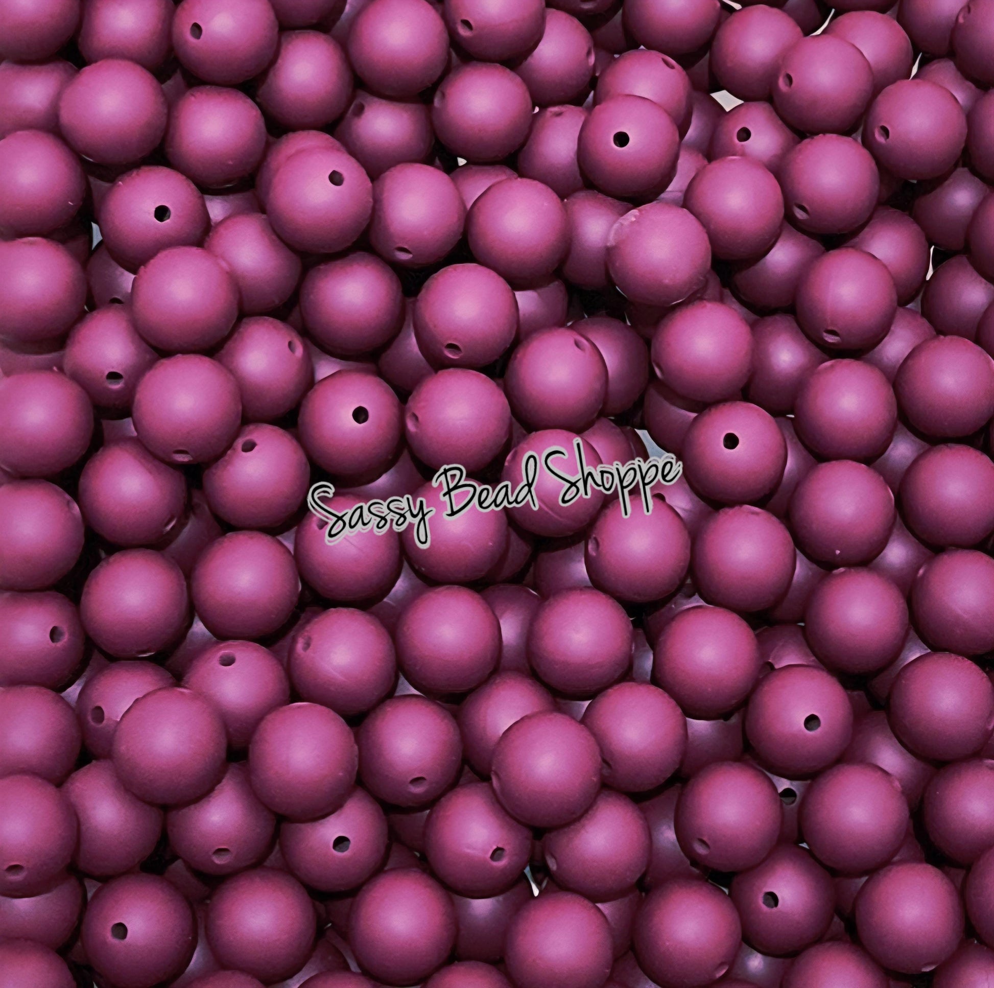 Wine 15mm Silicone Beads