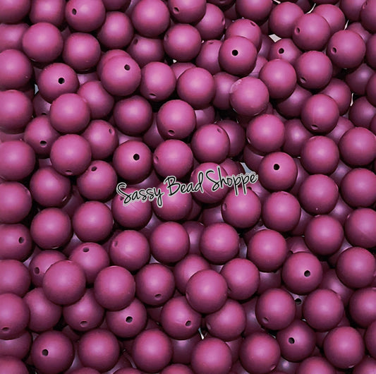 Wine 15mm Silicone Beads