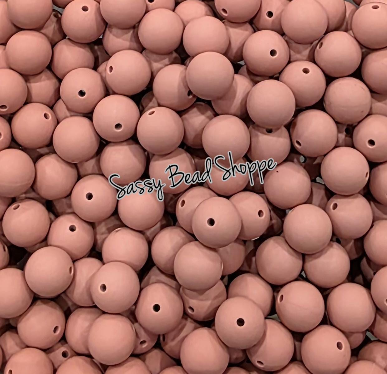 Dusty Rose 15mm Silicone Beads