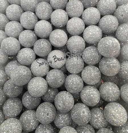 Silver Shimmer 20mm Acrylic Beads