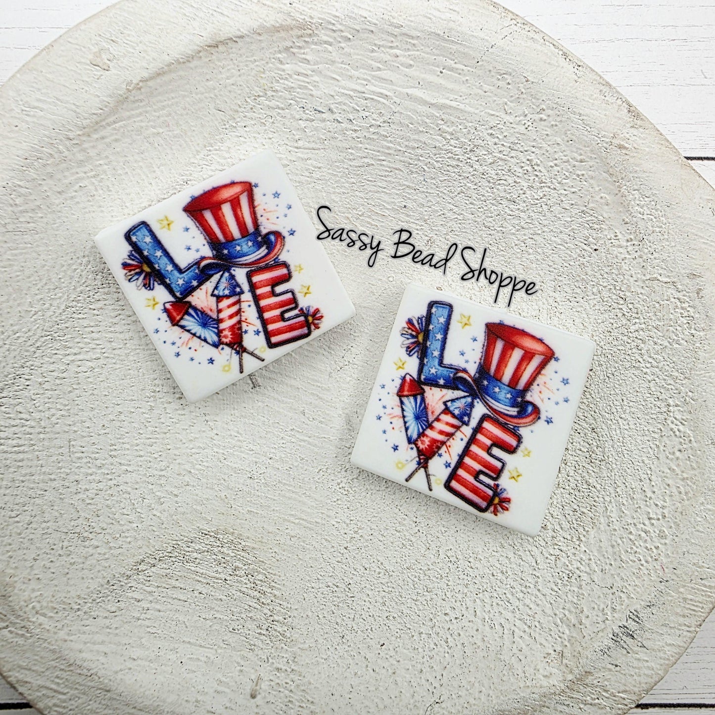 USA Love Focal Beads