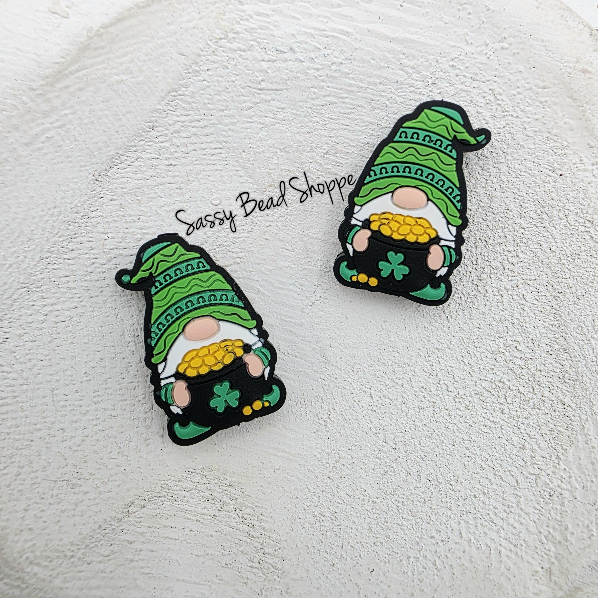 Lucky Gnome Focal Bead, Green St. Patrick’s Day Bead for DIY Pens, Keychains, Car Charms, Bracelets, Wristlets, Craft Projects