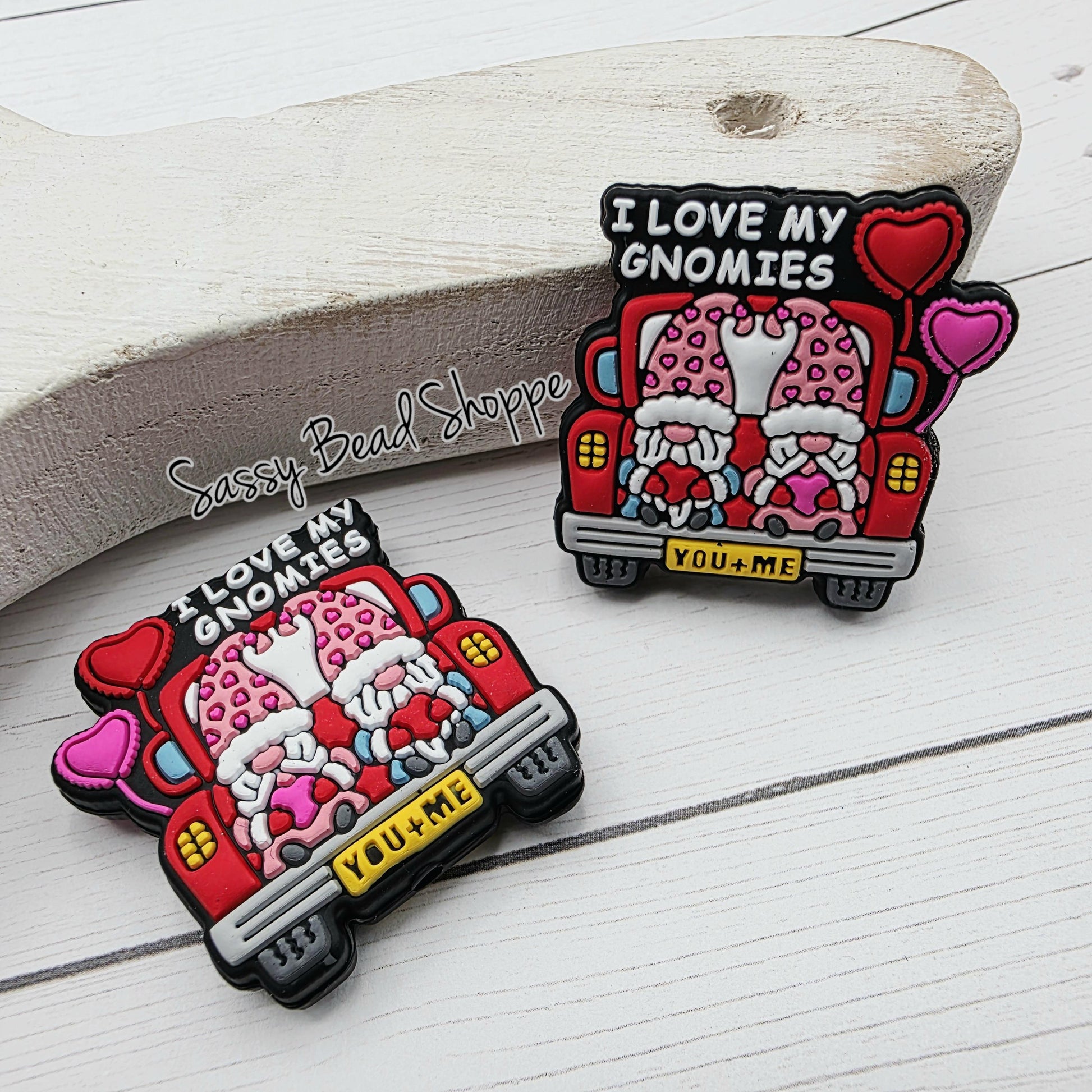 Love My Gnomies Silicone Focal Bead, DIY Pen Beads for Bracelets, Keychain Making, Car Charm Crafts, Jewelry, Cookie Scribes, Tumbler Charms