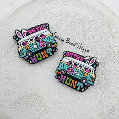 On The Hunt Silicone Focal Bead, Bead Supply for Jewelry Making, DIY Keychains, Pens, Wristlets, Cookie Scribes, Car Charms, Easter Crafts