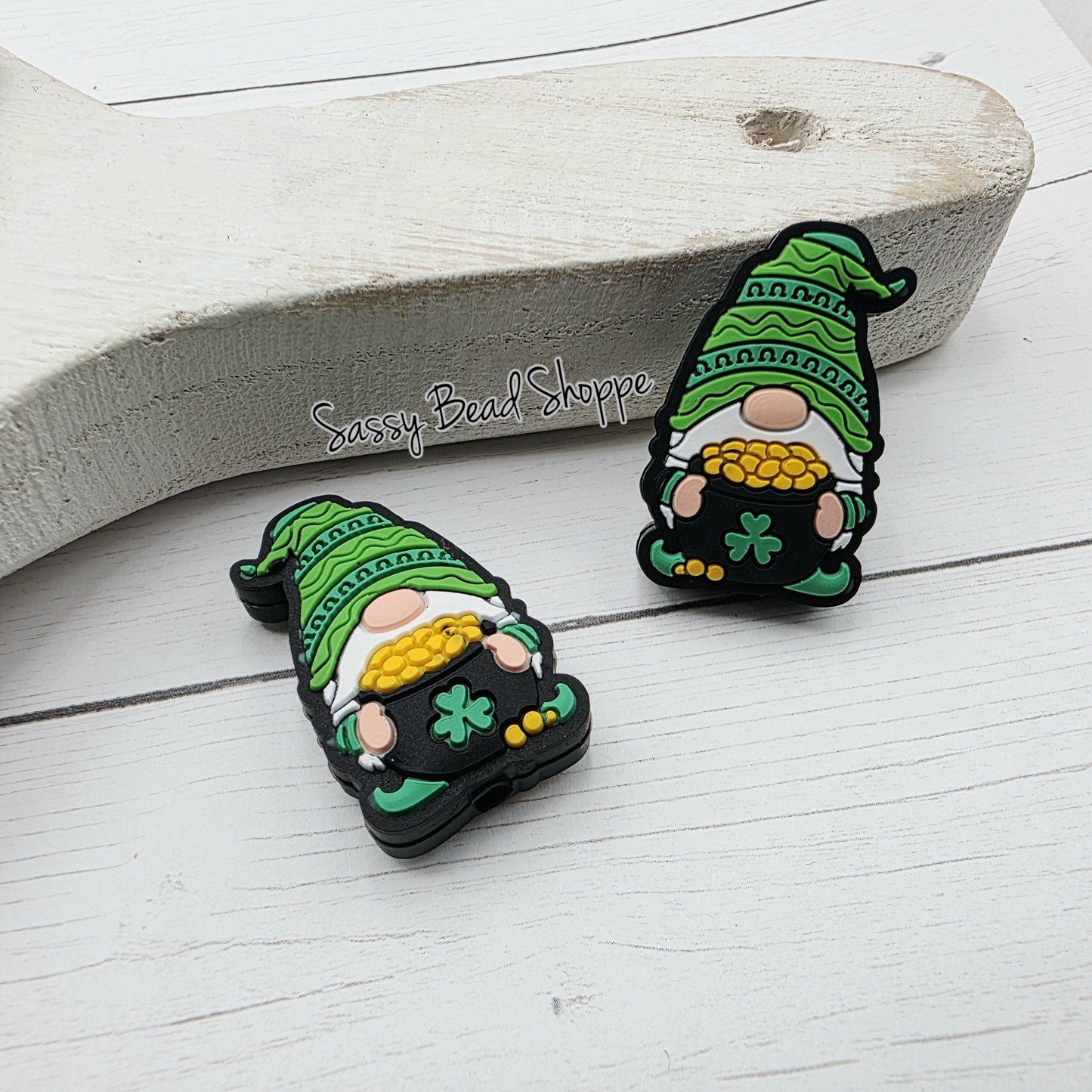 Lucky Gnome Focal Bead, Green St. Patrick’s Day Bead for DIY Pens, Keychains, Car Charms, Bracelets, Wristlets, Craft Projects