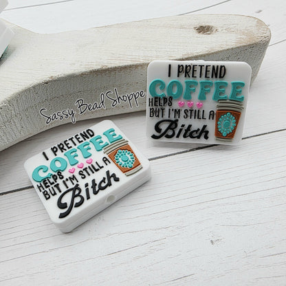 Coffee Lover Silicone Focal Bead, Bead Supply for Jewelry Making, DIY Keychains, Pens, Wristlets, Cookie Scribes, Car Charms, Bracelets