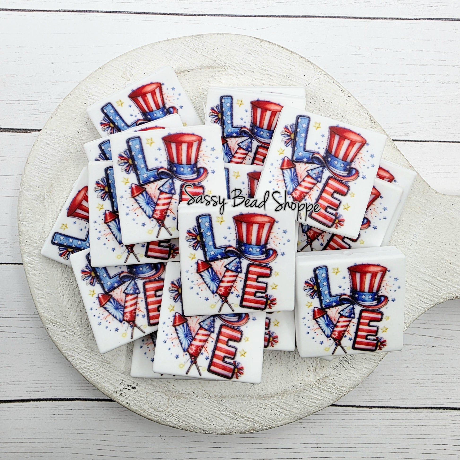 USA Love Focal Beads