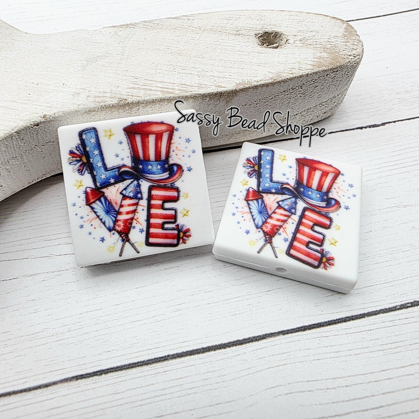 USA Love Focal Beads