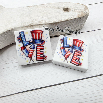 USA Love Focal Beads