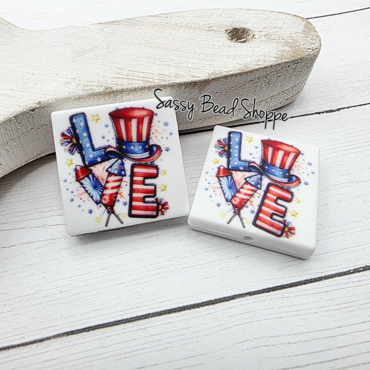 USA Love Focal Beads