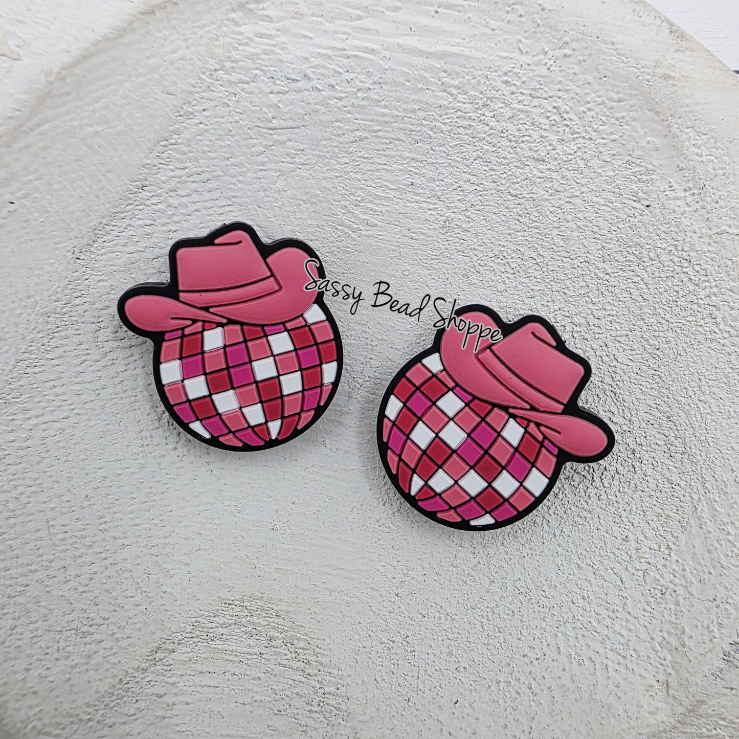 Cowgirl Disco Ball Silicone Focal Bead, 1–3 Count for DIY Badge Reels, Beaded Pens & Wristlets