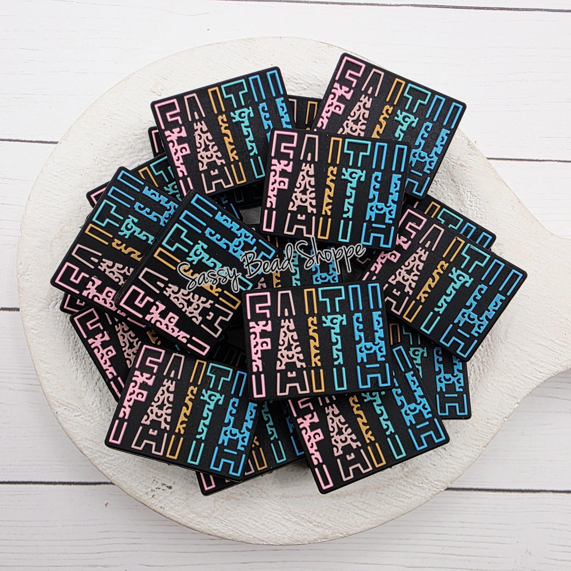 Faith Focal Craft Bead, 1–3 Count for Keychains and Wristlets