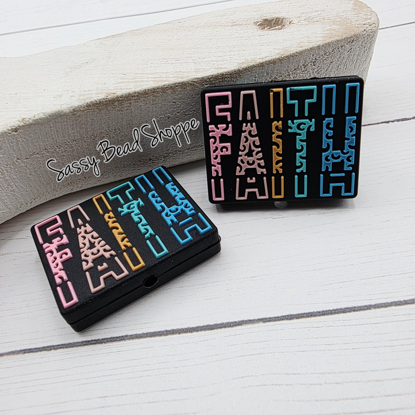 Faith Focal Craft Bead, 1–3 Count for Keychains and Wristlets