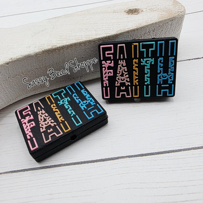 Faith Focal Craft Bead, 1–3 Count for Keychains and Wristlets