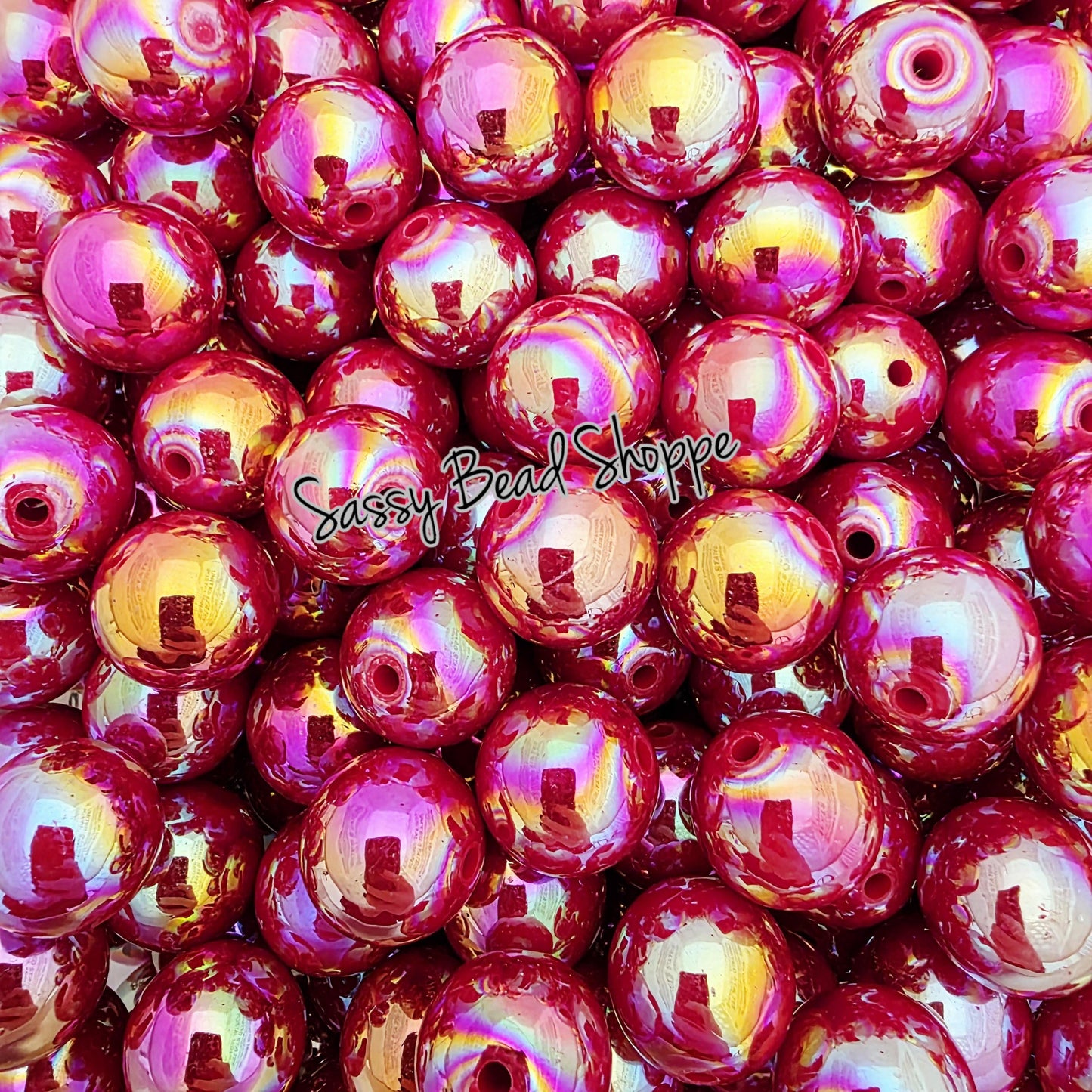 Cranberry AB 20mm Beads, 5 or 10 Count for Pens, Scribes & Keychainss