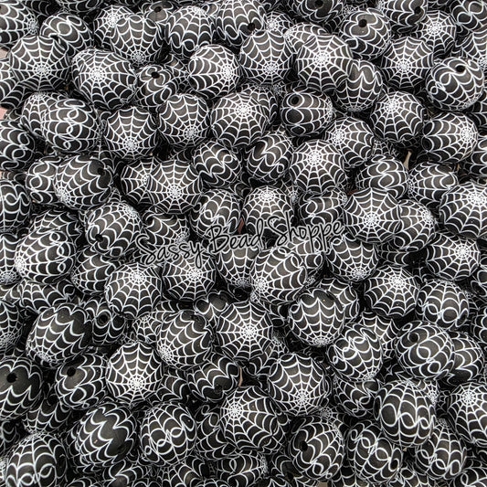 Spider Web 15mm Silicone Beads, 10 count for Pens, Necklace, Bracelets & Keychains, DIY Crafts