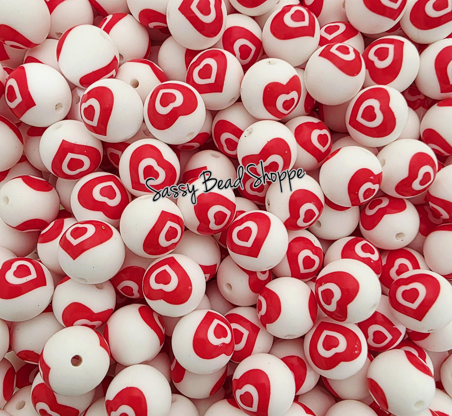 Double Heart 15mm Silicone Beads, 10 count for Craft Projects, Cookie Scribes, Keychains, Custom Pens