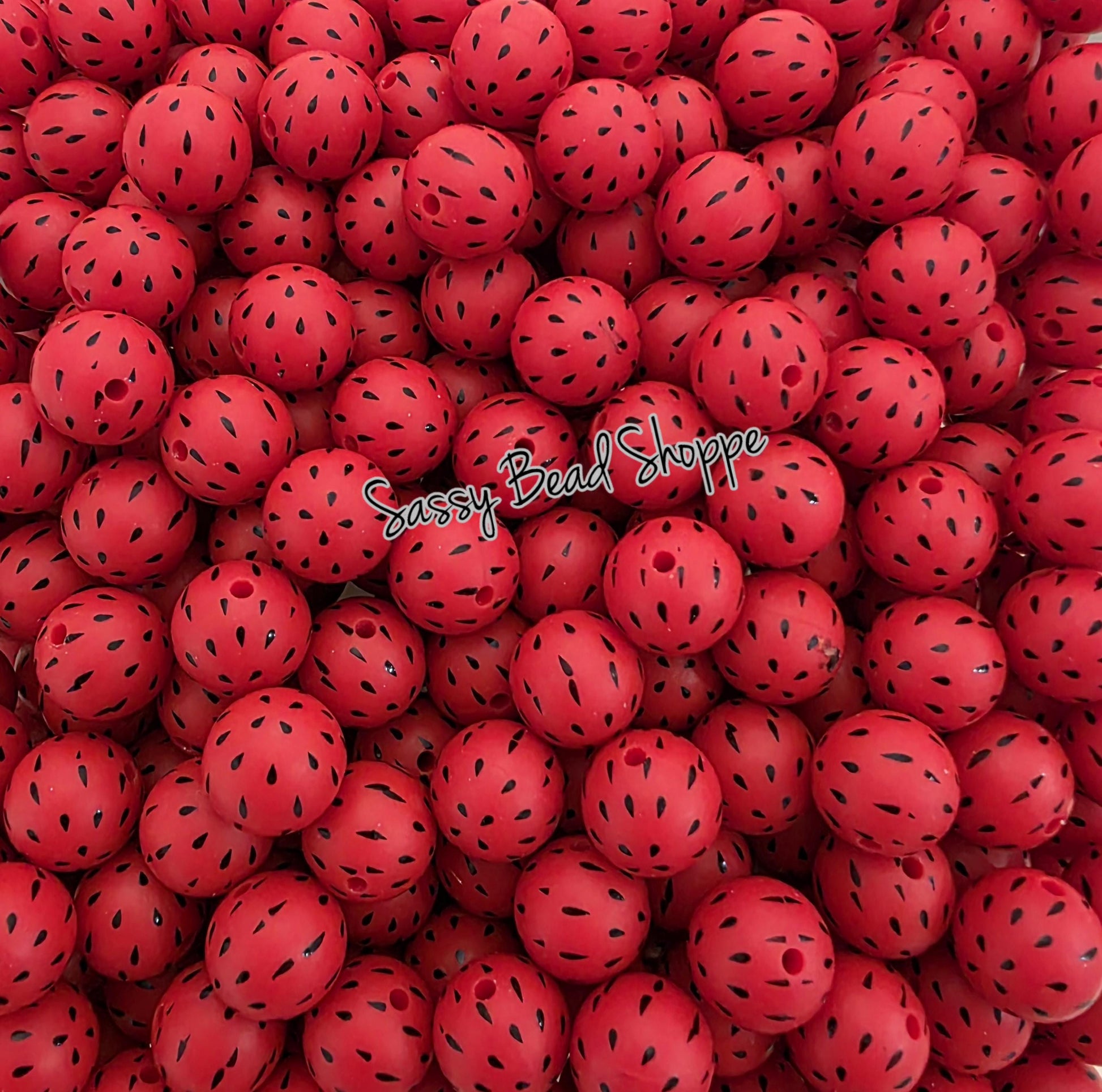 Watermelon Seeds 15mm Silicone Beads, 10 count for Jewelry, Scribes, Craft Projects