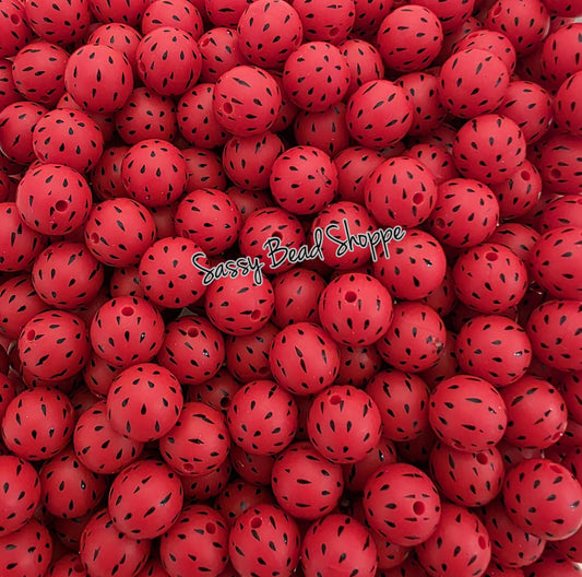 Watermelon Seeds 15mm Silicone Beads, 10 count for Jewelry, Scribes, Craft Projects