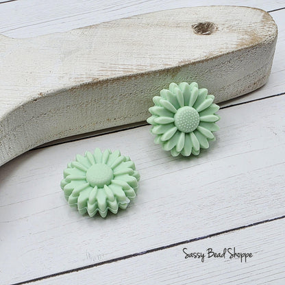 22mm Turquoise Marble Daisy Beads