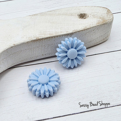 22mm Turquoise Marble Daisy Beads