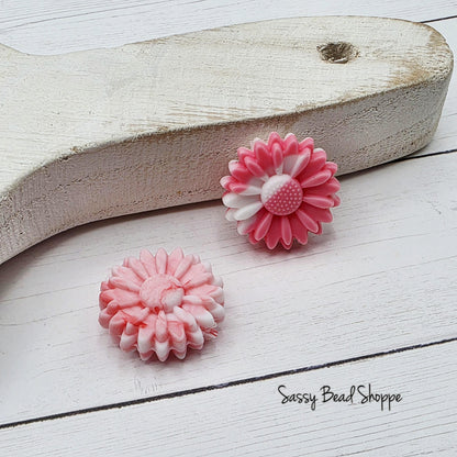 22mm Turquoise Marble Daisy Beads