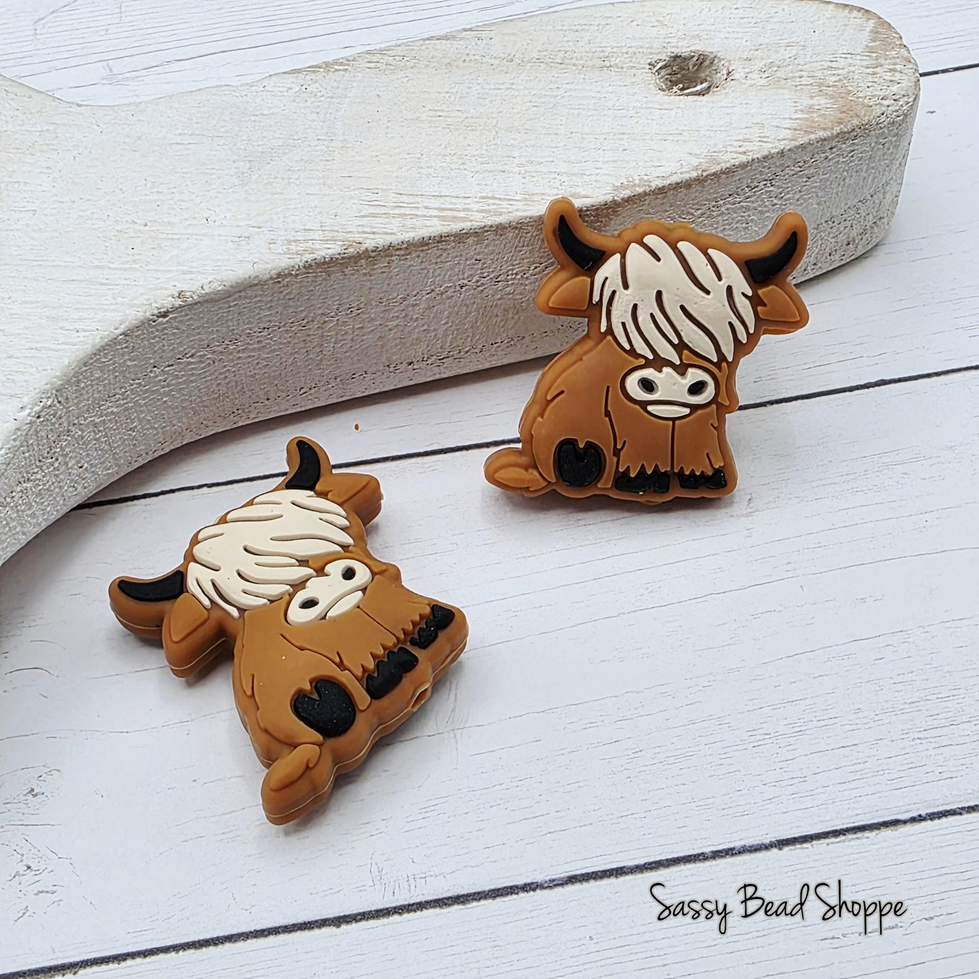 Highland Cow Caramel Focal Beads