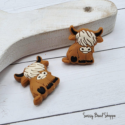Highland Cow Caramel Focal Beads