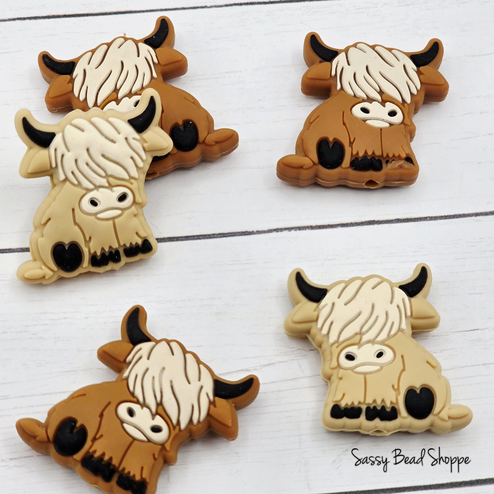 Highland Cow Caramel Focal Beads