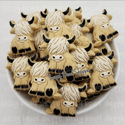Highland Cow Caramel Focal Beads
