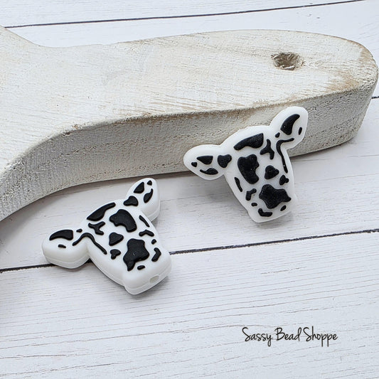 Black Cow Head Focal Bead