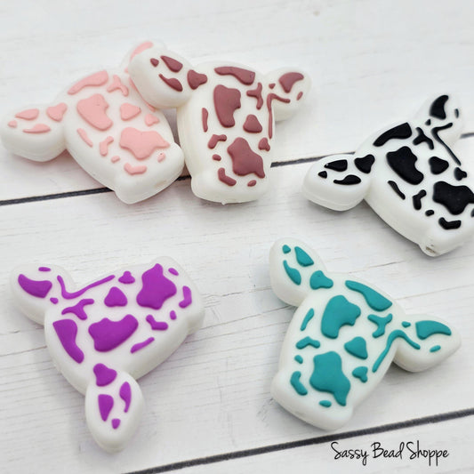 Black Cow Head Focal Bead