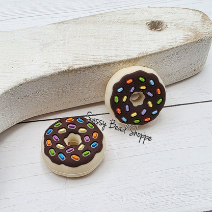 Pink Sprinkle Donut Focal Bead