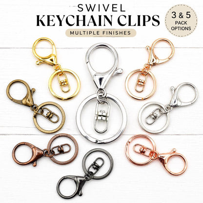 Silver Swivel Keychain with Lobster Clasp (Large) 66x30mm