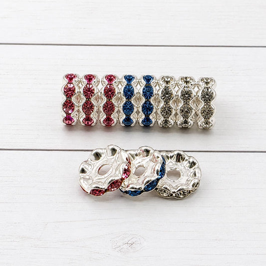 12mm Crystal Rhinestone Spacers