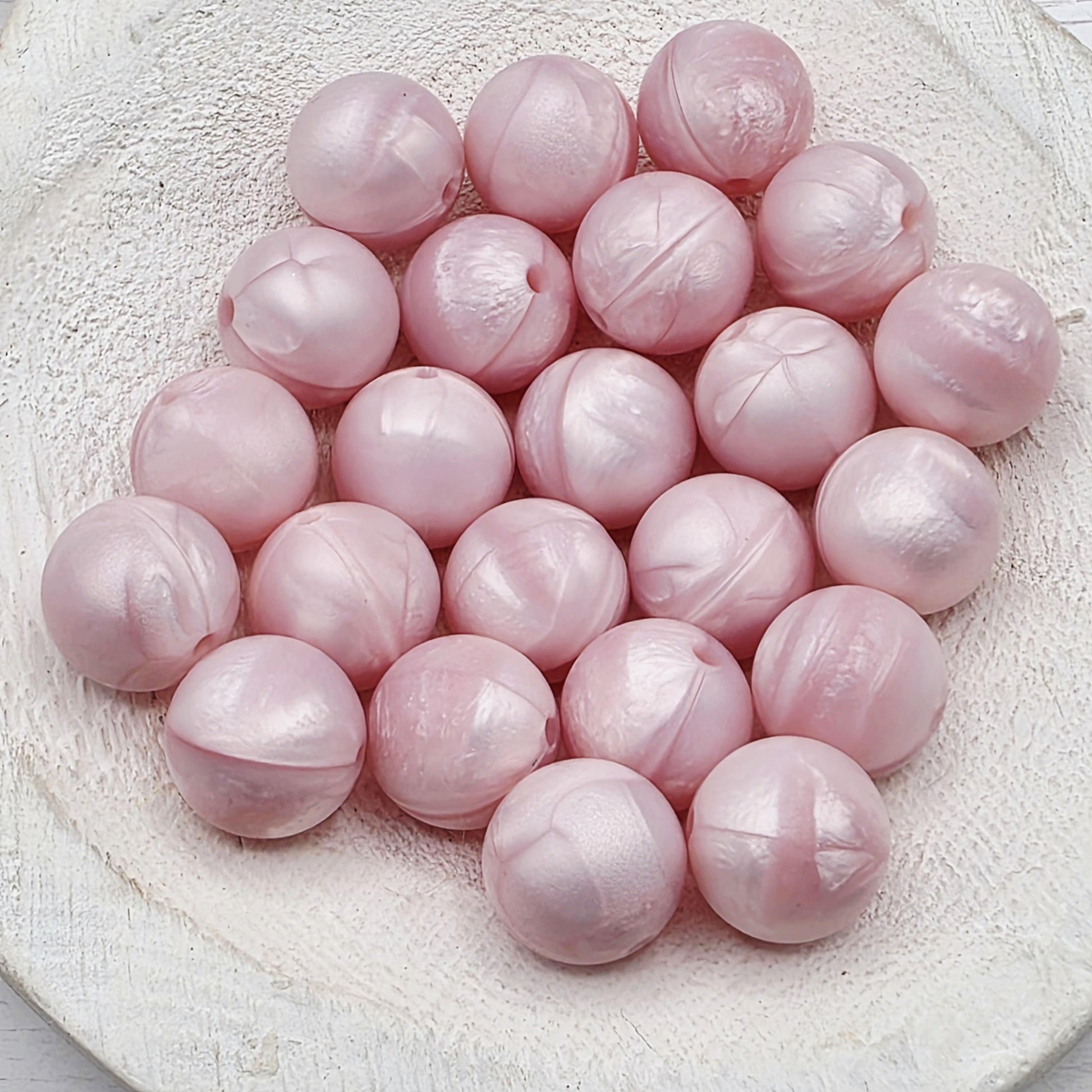 Light Pink Pearl 15mm Silicone Beads, 10 Count for Pens, Keychains, Jewelry Making & DIY Crafts