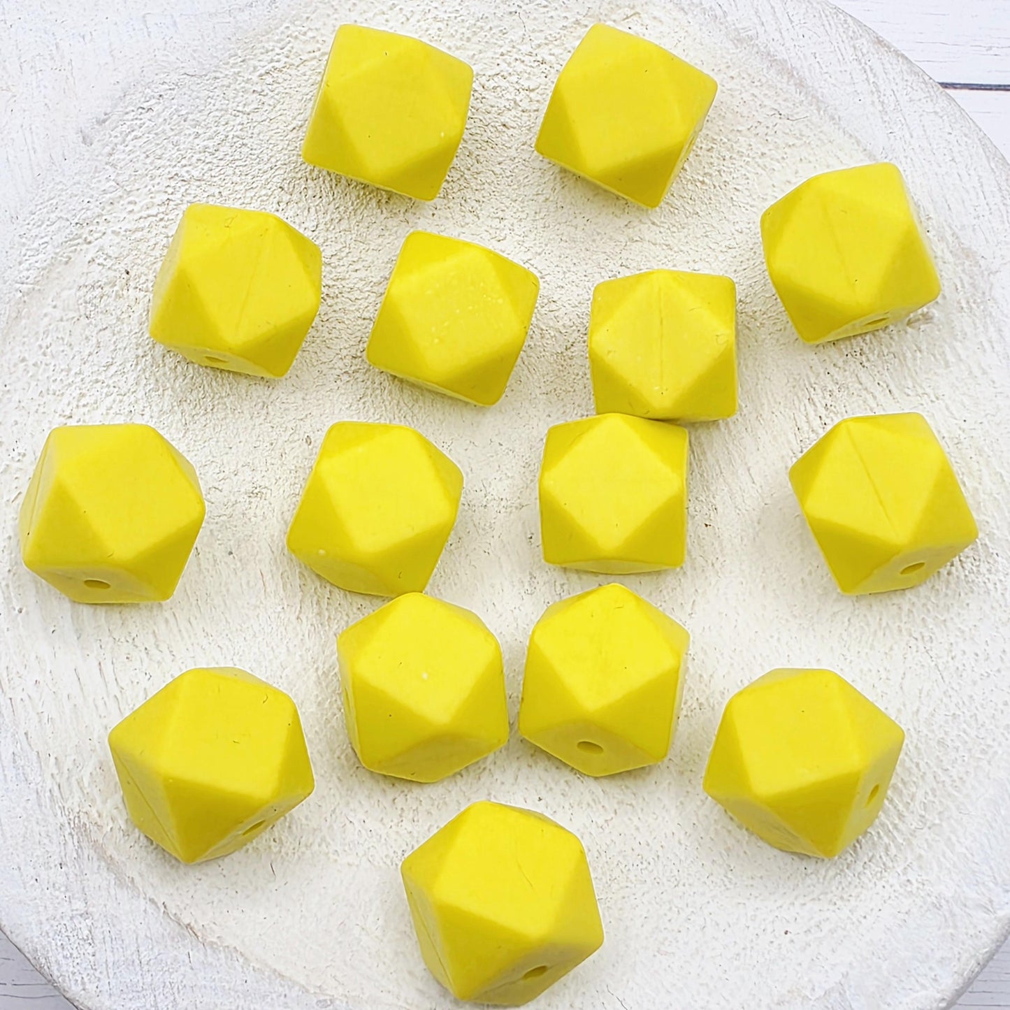 14mm Hexagon Silicone Beads, 10 Count, Neutral & Printed Silicone Beads for Pens, Keychains and DIY Crafts