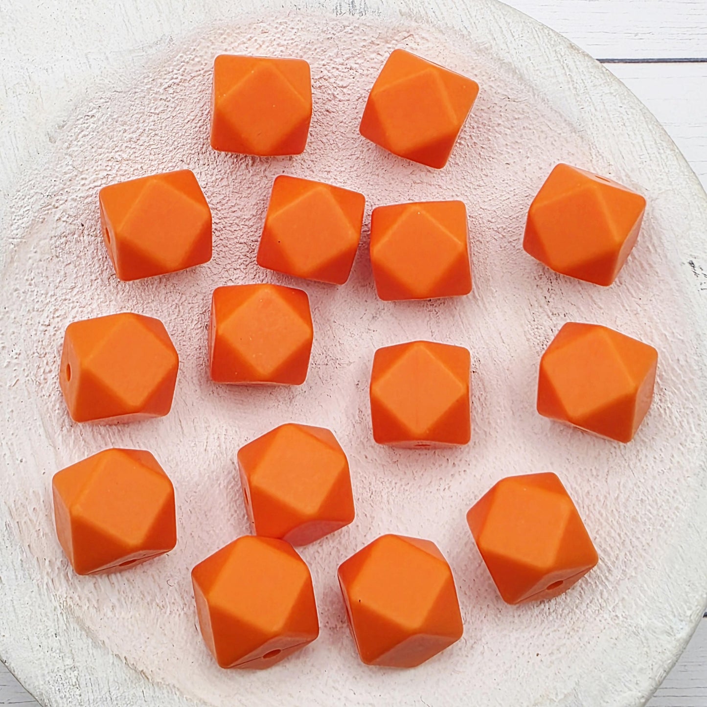 14mm Hexagon Silicone Beads, 10 Count, Neutral & Printed Silicone Beads for Pens, Keychains and DIY Crafts
