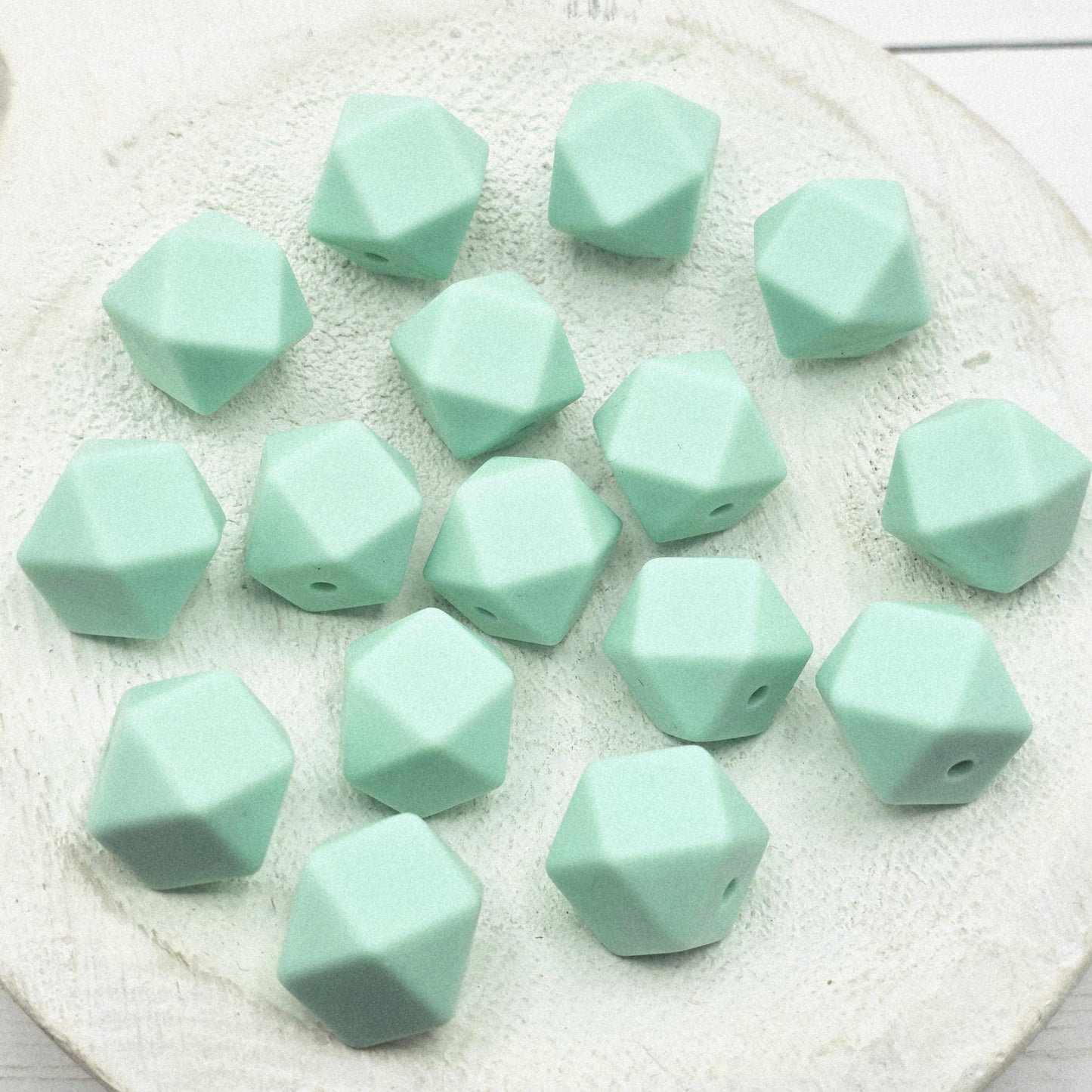 14mm Hexagon Silicone Beads, 10 Count, Bright & Pink Silicone Beads for Pens, Keychains and DIY Crafts